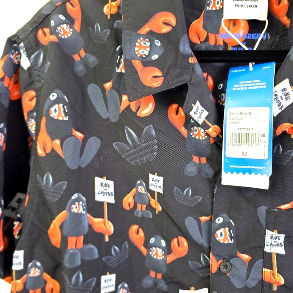 RARE NWT ADIDAS x PHILIP COLBERT Collab 'Love the Lobster' SHIRT BLACK SIZE M… - Picture 11 of 12